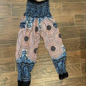 Elastic Waist Harem Pants